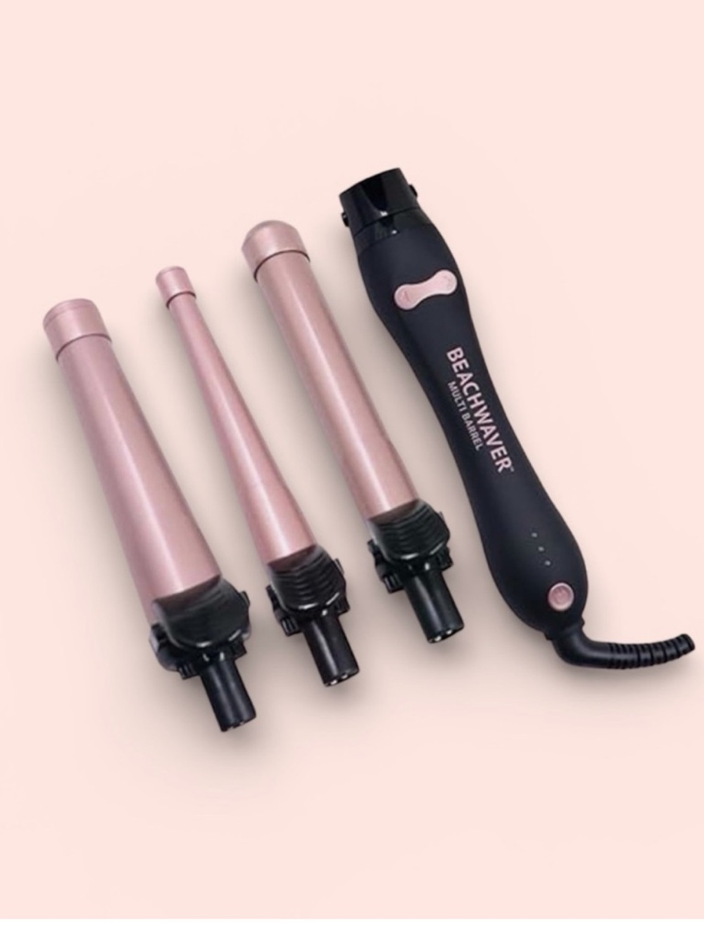 New Beachwaver Interchangeable Curling Wand Set - Black & Rose Gold